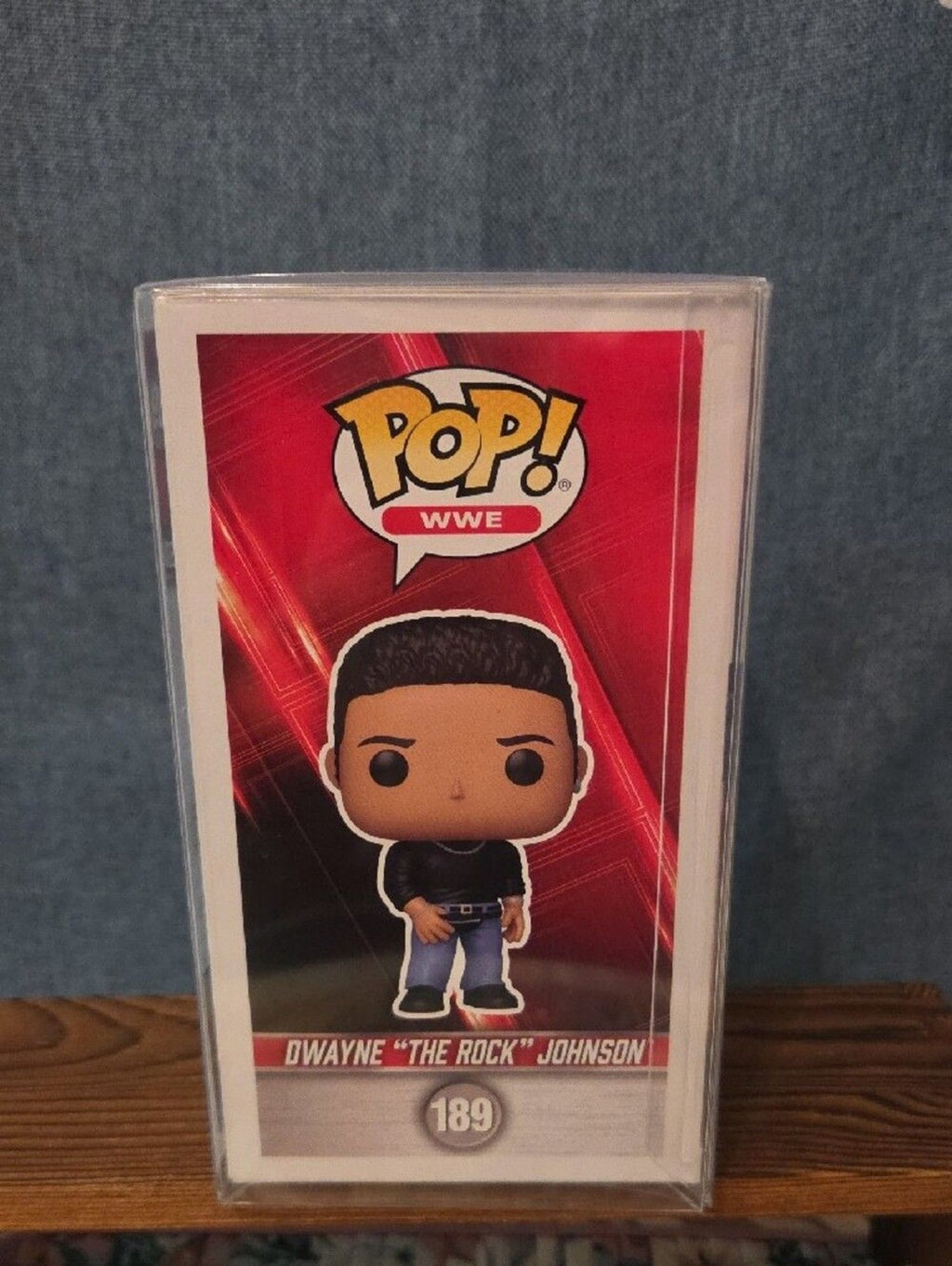 Funko Pop WWE 189 The Rock Dwayne Johnson Black Shirt Vinyl Figure w Protector