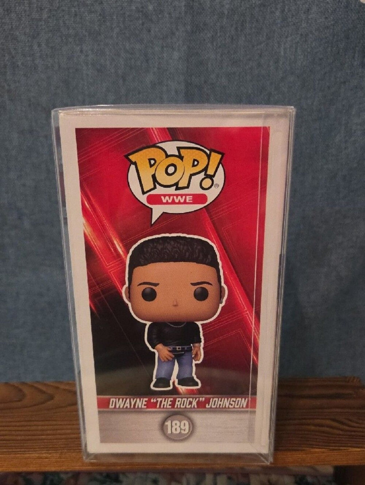 Funko Pop WWE 189 The Rock Dwayne Johnson Black Shirt Vinyl Figure w Protector