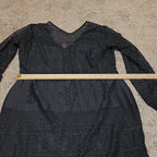 Black Lace Crochet Midi Tunic Dress Festival Whimsigoth XXL