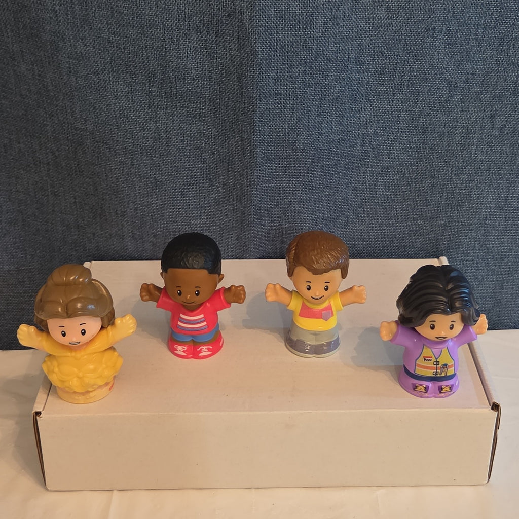 Fisher Price Little People Figures Lot of 4 Disney Belle Boy Girl Replacement