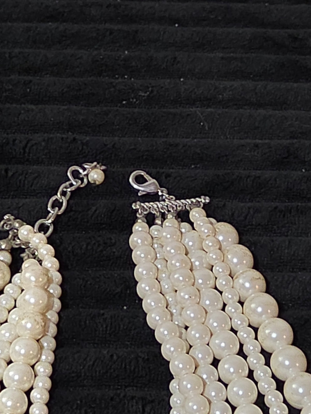 Multi Layered Faux Pearl Statement Necklace Coquette Vibe