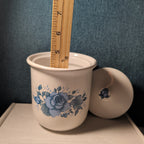 Jay Import Blue Rose Ceramic Canister with Lid Floral Farmhouse Decor 5" Jar