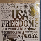 Crafters Square Gold Foil USA Patriotic Rub-On Transfers