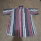 Pine Grove Striped Button Down Shirt Cotton Vintage 90s Retro Men Size M