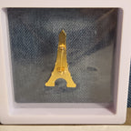 Paris Eiffel Tower Enamel Metal Brooch Vintage Pin