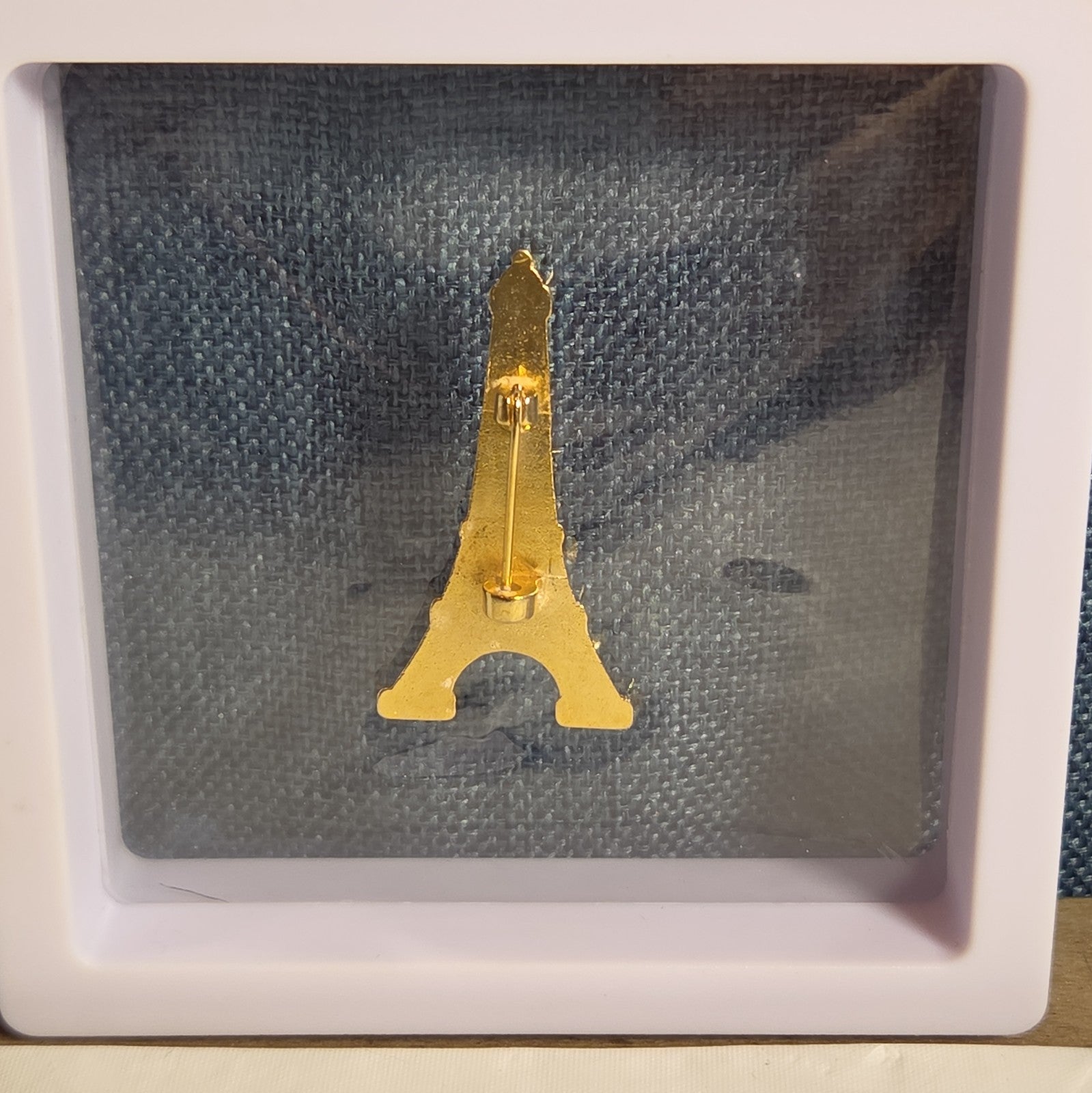 Paris Eiffel Tower Enamel Metal Brooch Vintage Pin