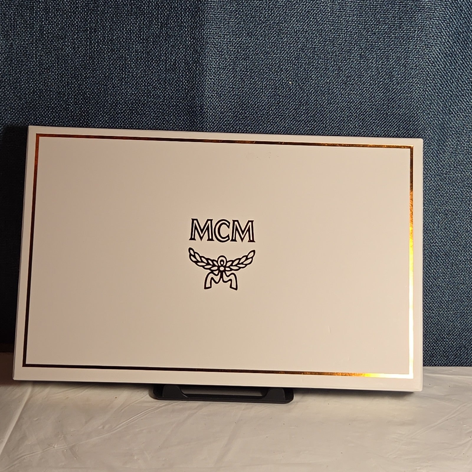 MCM Visetos Envelope Pouch Cognac Monogram Beauty Clutch NIB 200838