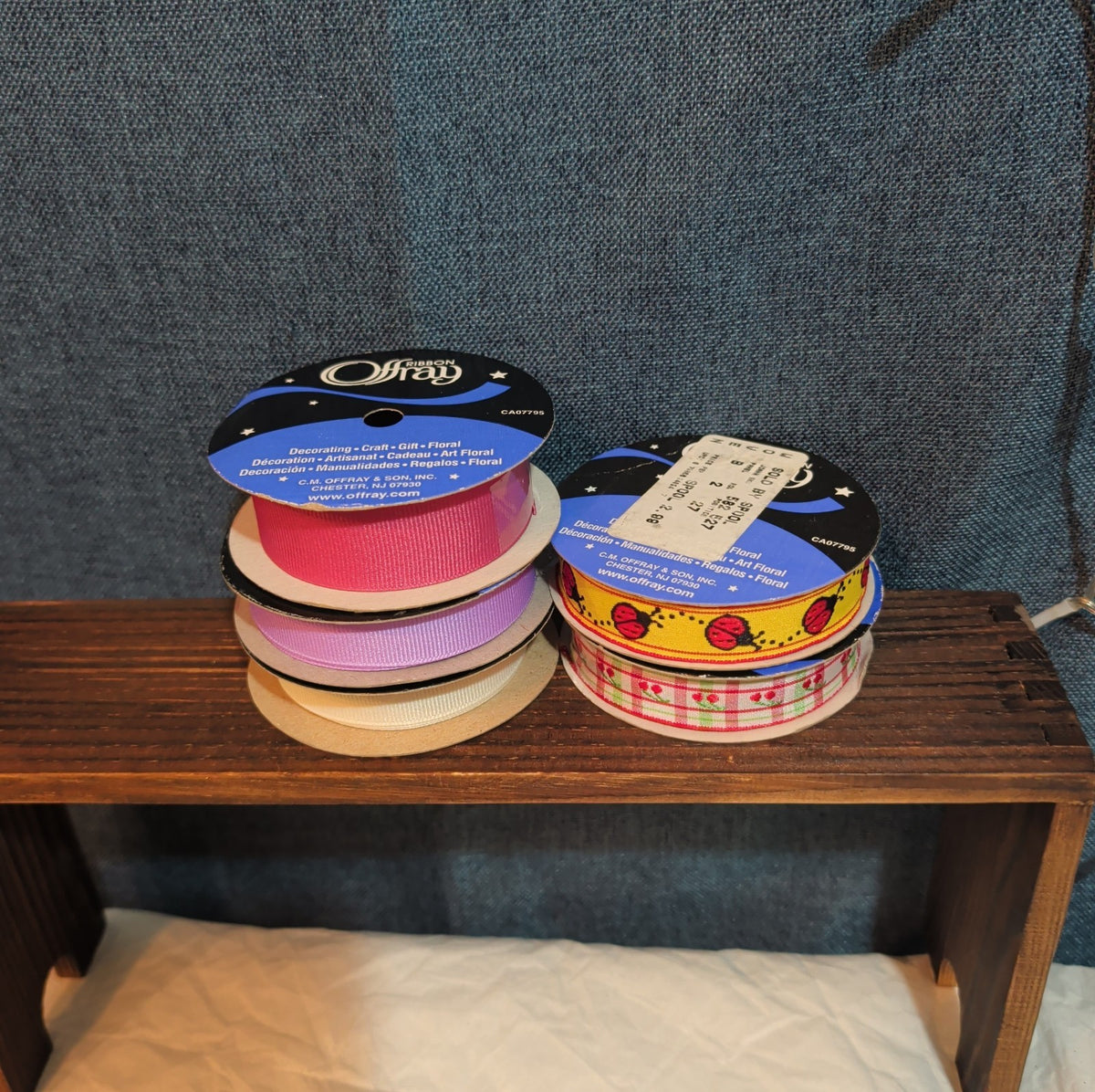 Offray Ribbon Lot 5 Ladybug Cherry Solid Spring Craft Destash