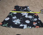Simply Styled Sears Floral Sleeveless Blouse Tiered Top L