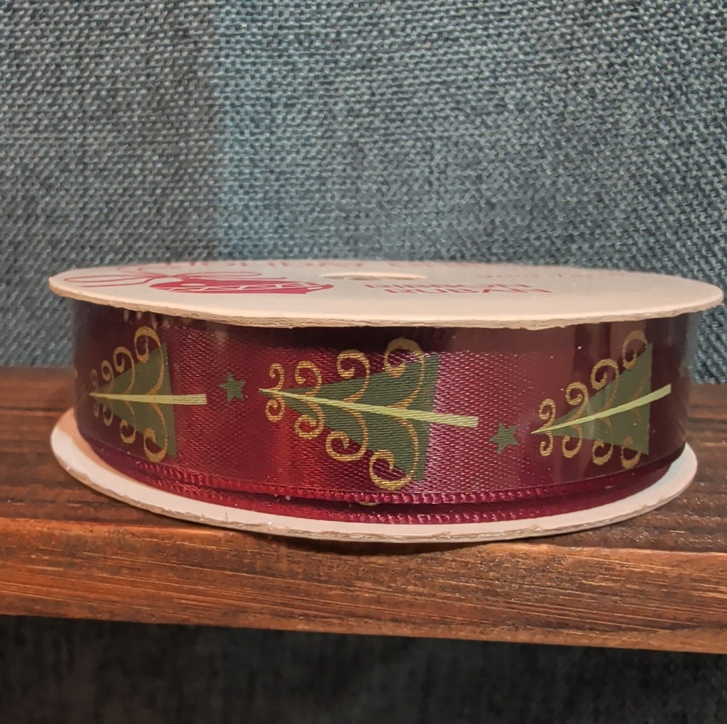 Michaels Holiday Cheer Ribbon Burgundy Christmas Tree 9ft NWT