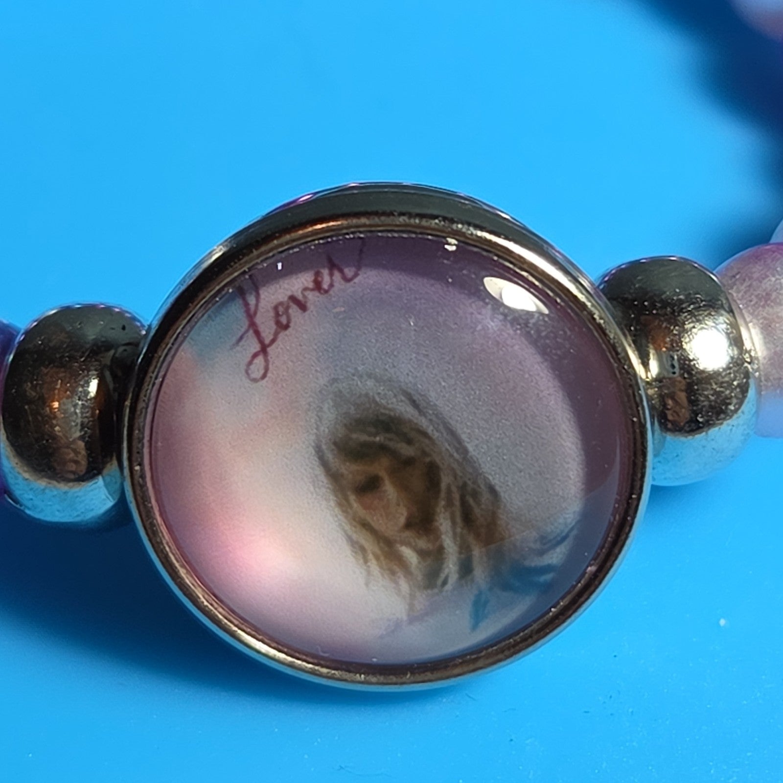 Taylor Swift Lover Snap Charm Beaded Stretch Bracelet