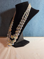 Triple Strand AB Crystal Iridescent Vintage Glam