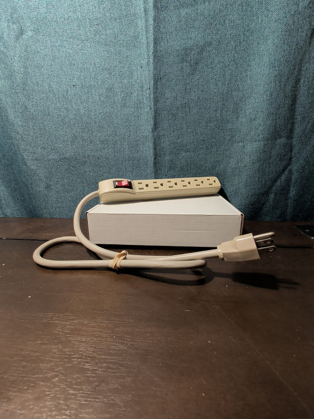 6-Outlet Power Strip Surge Protector 4 Ft Cord 15A Circuit Breaker Switch White