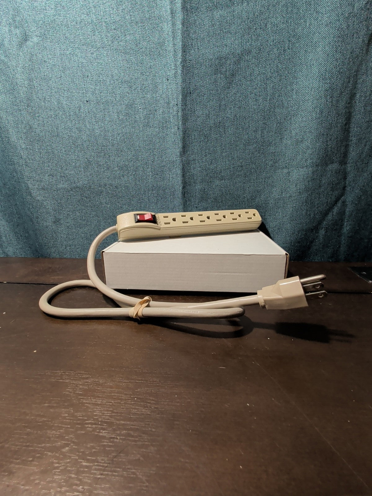 6-Outlet Power Strip Surge Protector 4 Ft Cord 15A Circuit Breaker Switch White