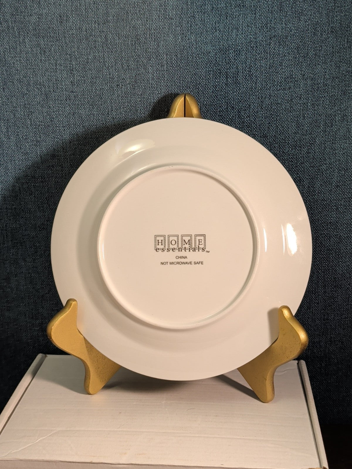 Home Essentials China Salad Plate White with Gold Rim Elegant Replacement