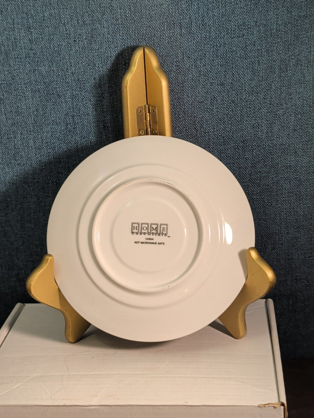 Home Essentials China Saucer Plate White with Gold Rim Individual Replacement