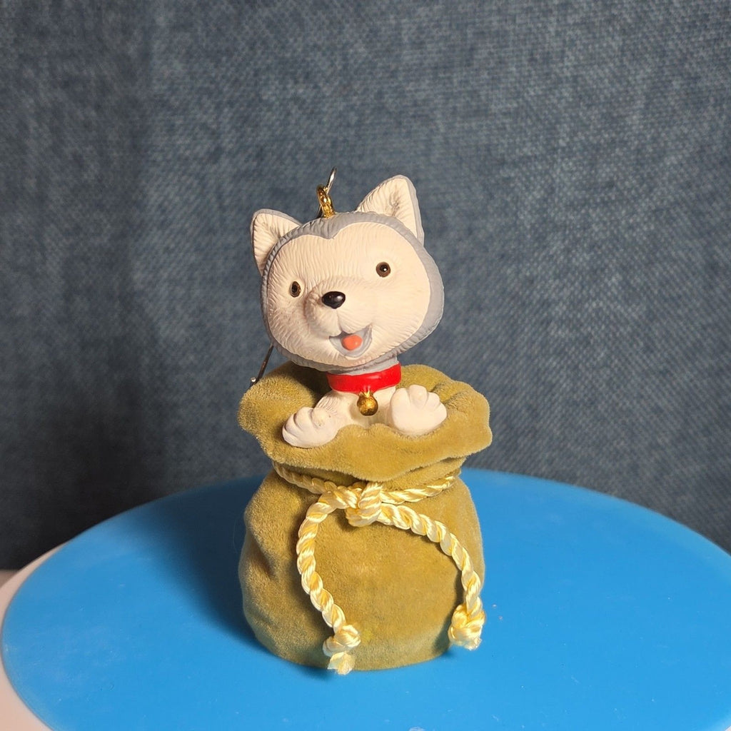 Hallmark Keepsake Jingle Husky Pup Sack Ornament 2011
