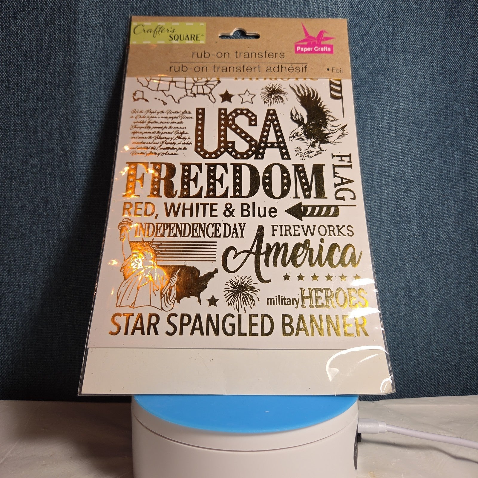 Crafters Square Gold Foil USA Patriotic Rub-On Transfers