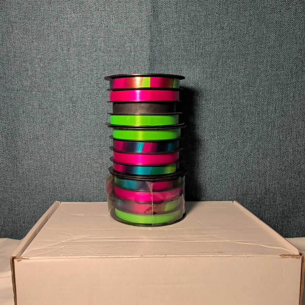 Mixed Ribbon Lot 11 Spools Satin Grosgrain Lace Wired Blue Green Yellow Fall
