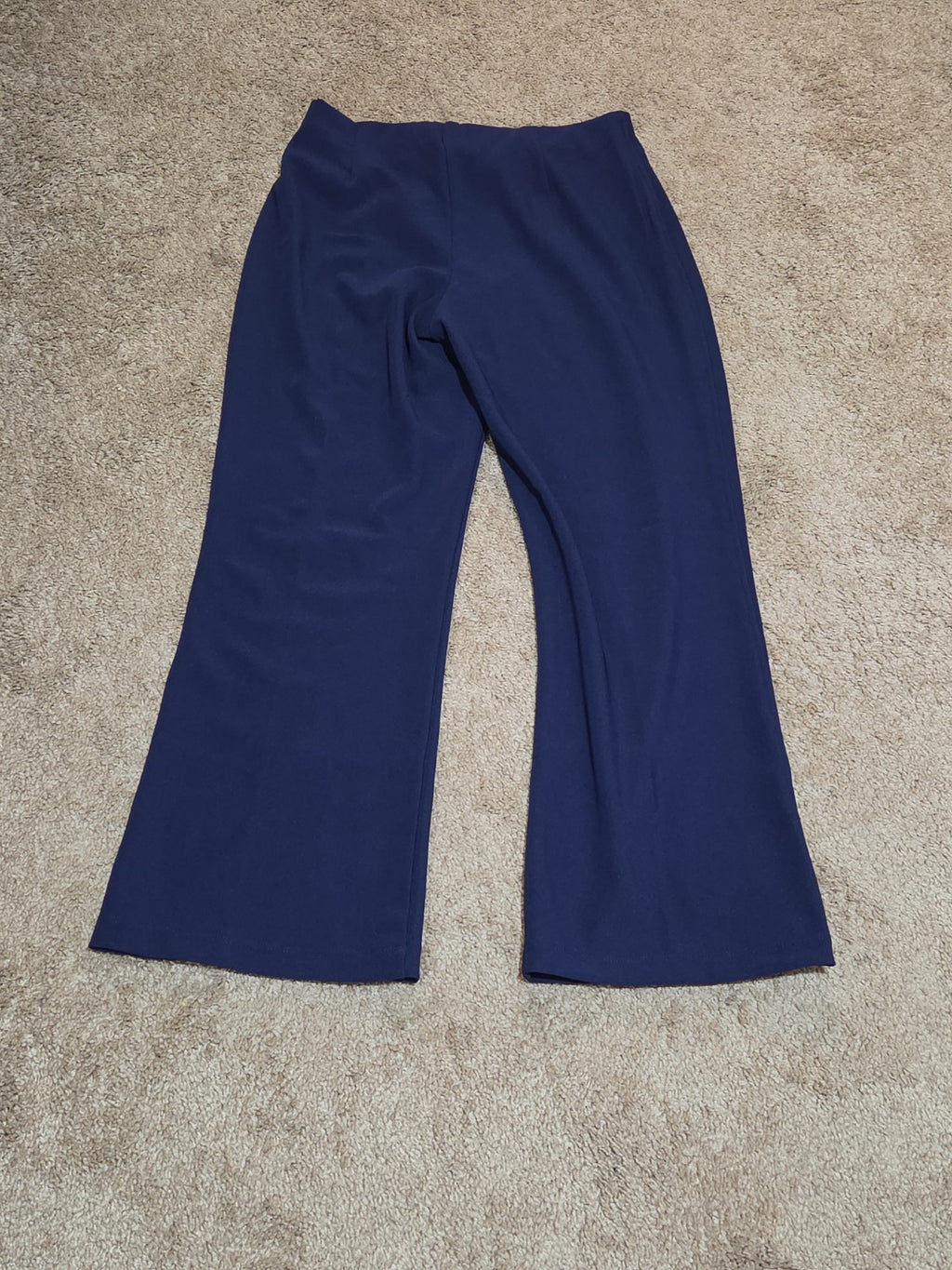 TravelSmith Pants Womens MP Navy Blue Wide Leg Stretch Travel Pull On Style 3212