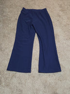 TravelSmith Pants Womens MP Navy Blue Wide Leg Stretch Travel Pull On Style 3212
