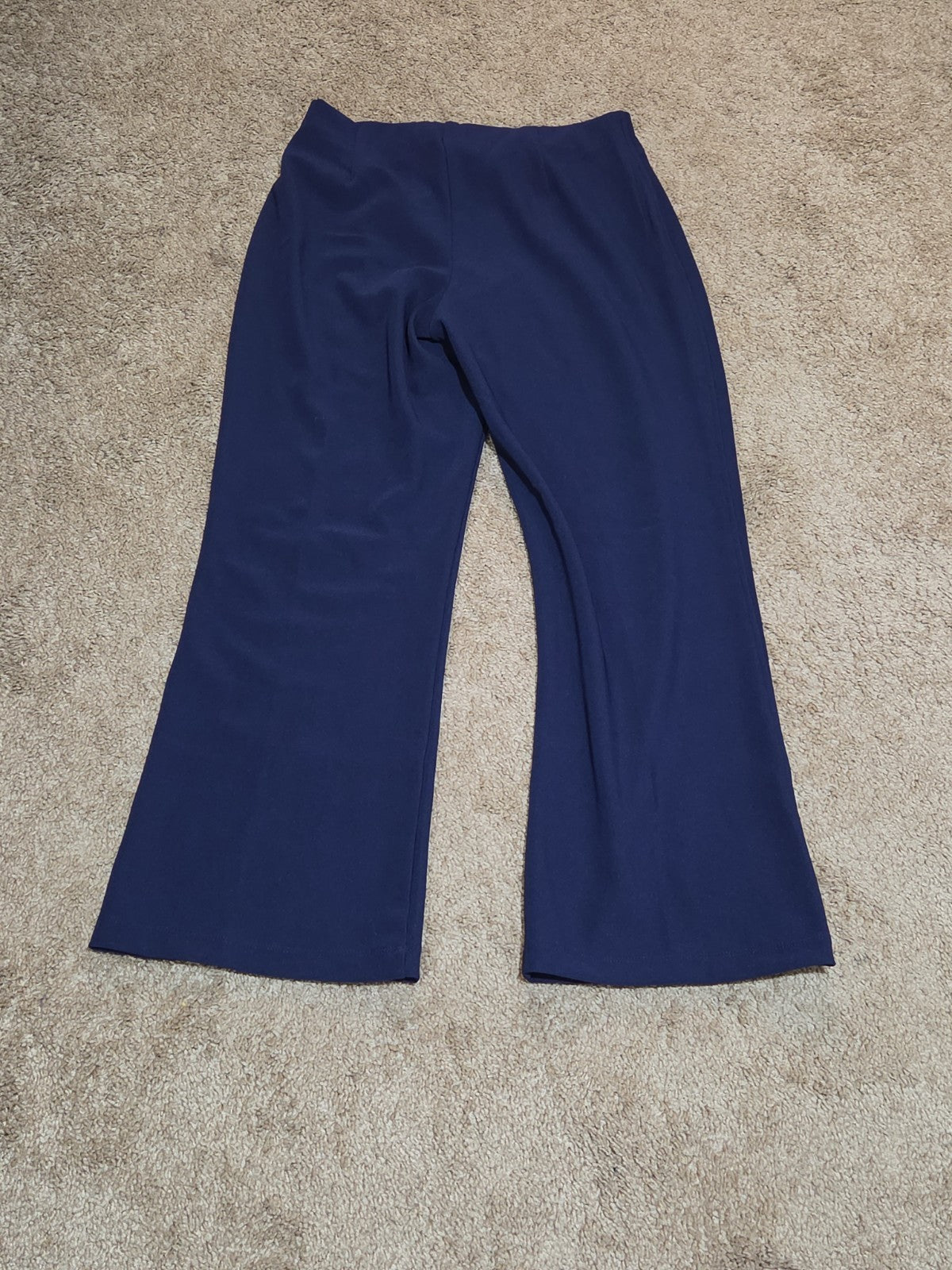 TravelSmith Pants Womens MP Navy Blue Wide Leg Stretch Travel Pull On Style 3212