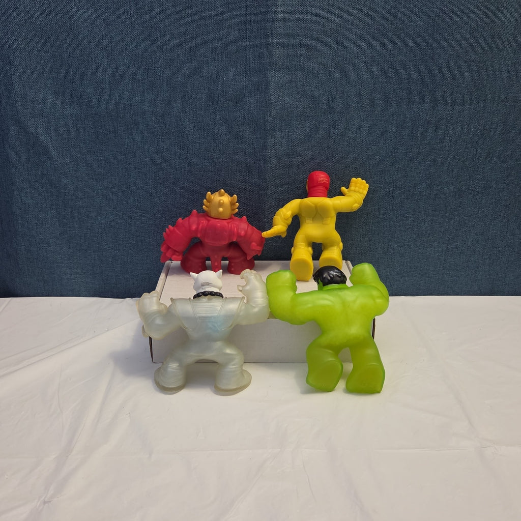 Goo Jit Zu Heroes Marvel Set of 4 Hulk Iron Man Pantaro Blazagon Squishy Toy