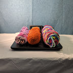 Assorted Yarn Set 9oz Mixed Rainbow Retro Stripe Orange Pink Purple 3 Skeins