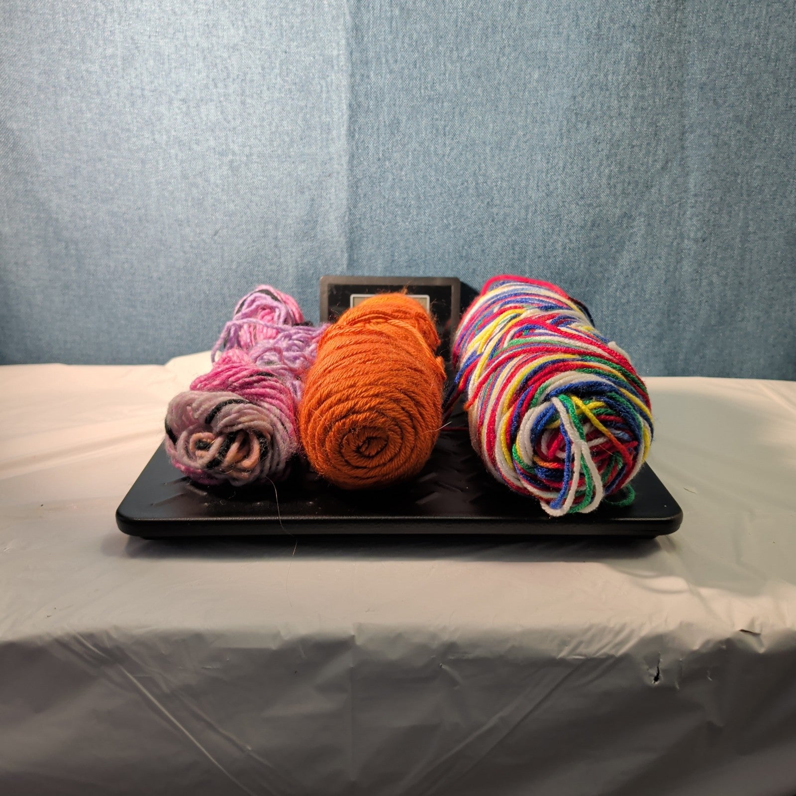 Assorted Yarn Set 9oz Mixed Rainbow Retro Stripe Orange Pink Purple 3 Skeins