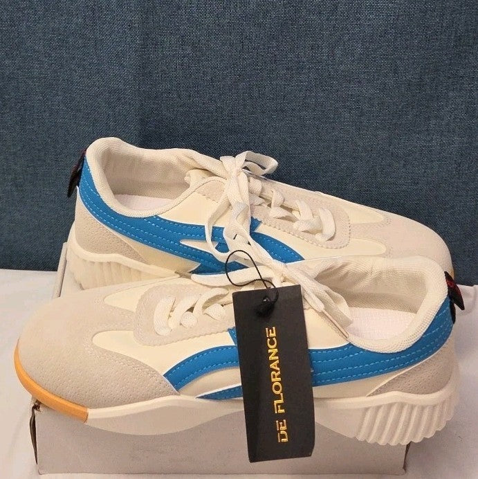 DeFlorance CLOUDEA 2.0 Orthopedic Sneakers | White Blue Women's Size 8 NEW