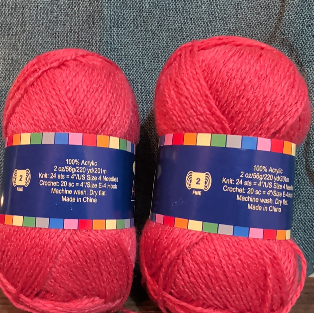 Herrschners Afghan Yarn Lot 2 Skeins 2 Ply  Grapefruit Acrylic 220 Yards Each