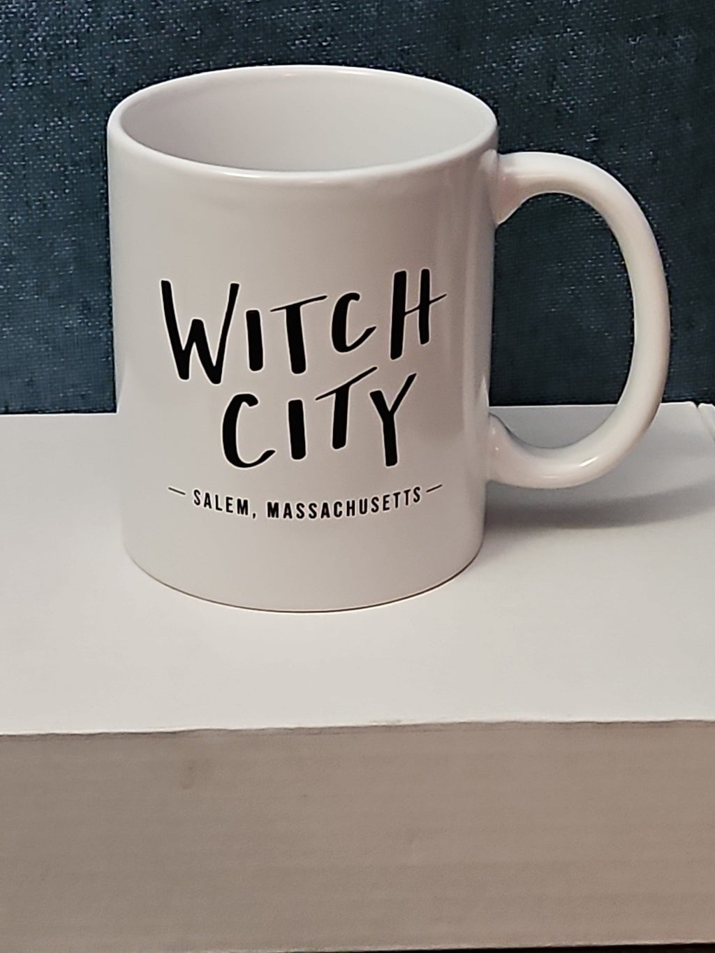 Witch City Salem Massachusetts Coffee Mug | Artistic Souvenir Tea Cup | White