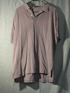 Vintage 90s Polo Ralph Lauren Shirt Men's Large Gray Red Pony Logo Cotton