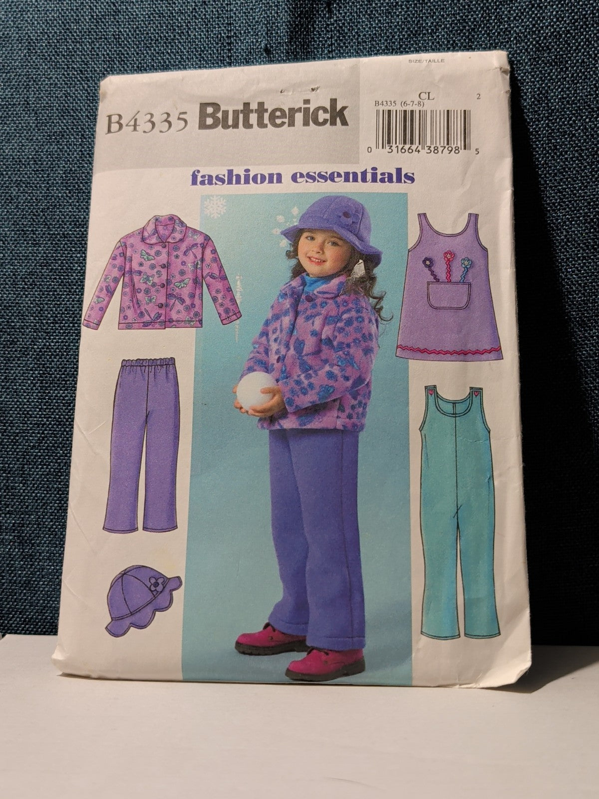 Butterick B4335 Pattern 2004 Girls 5-PC Wardrobe Jacket Jumper Pants Hat UNCUT