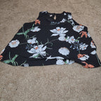 Simply Styled Sears Floral Sleeveless Blouse Tiered Top L