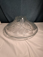 KIG Indonesia 10" Pressed Glass Bowl Starburst Floral MCM Centerpiece Serving
