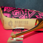 RedKiss Summerdance High Heels Size 9 Pink Black Caged Booties Stiletto Boxed