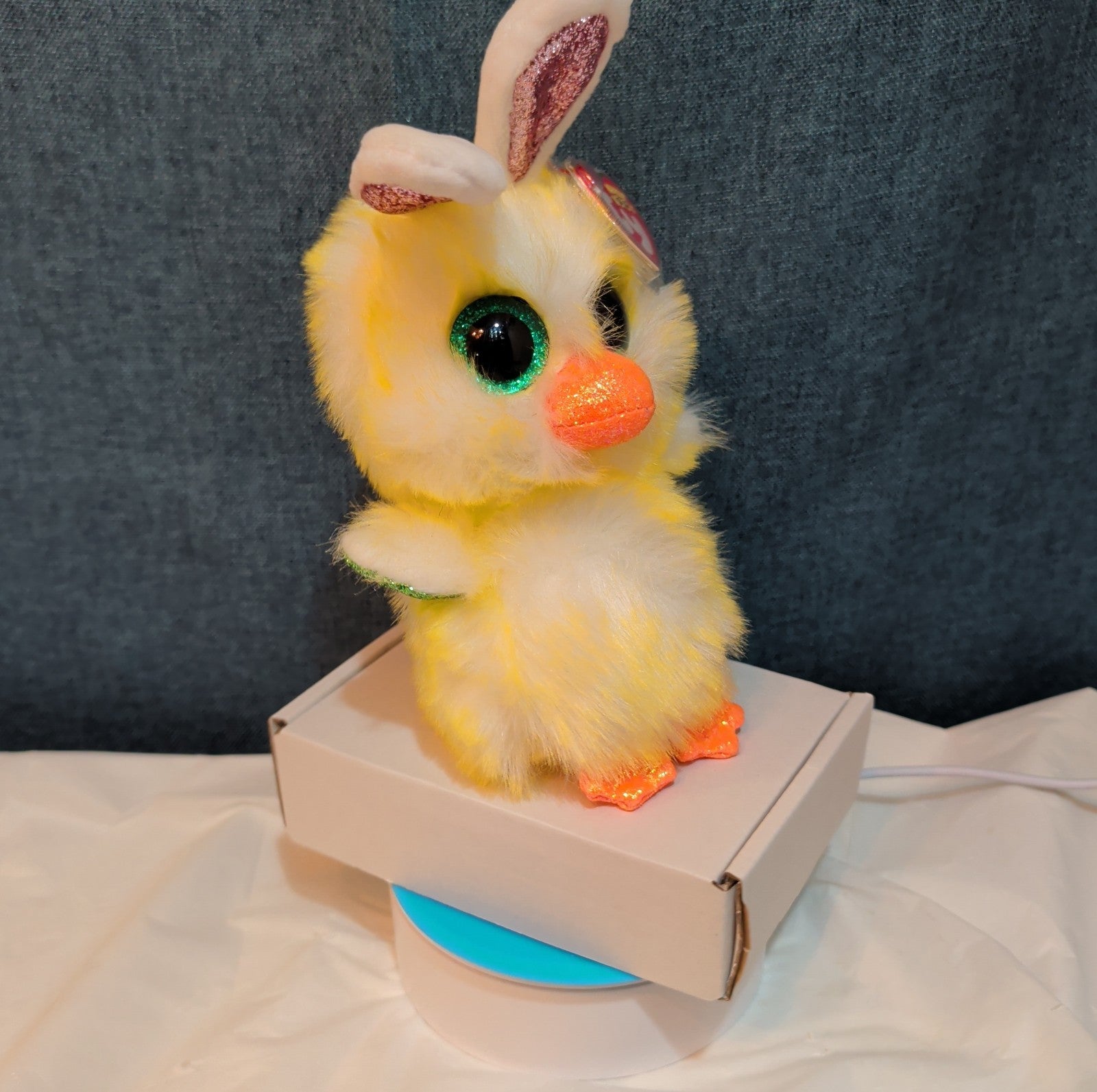 Ty Beanie Boos Coop The Easter Chick Bunny Ears Plush 6" Glitter Eyes NWT
