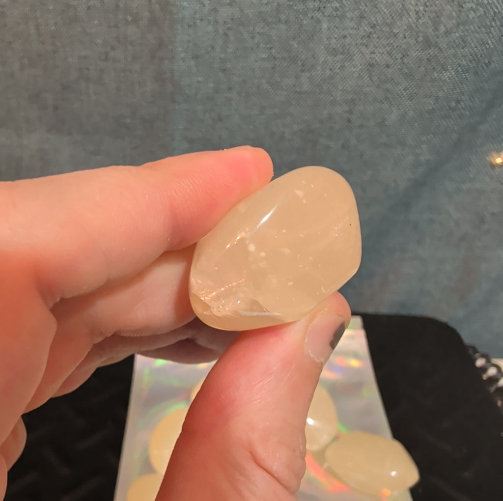 Drilled Stone Beads Peach Natural Tumbled Boho Craft