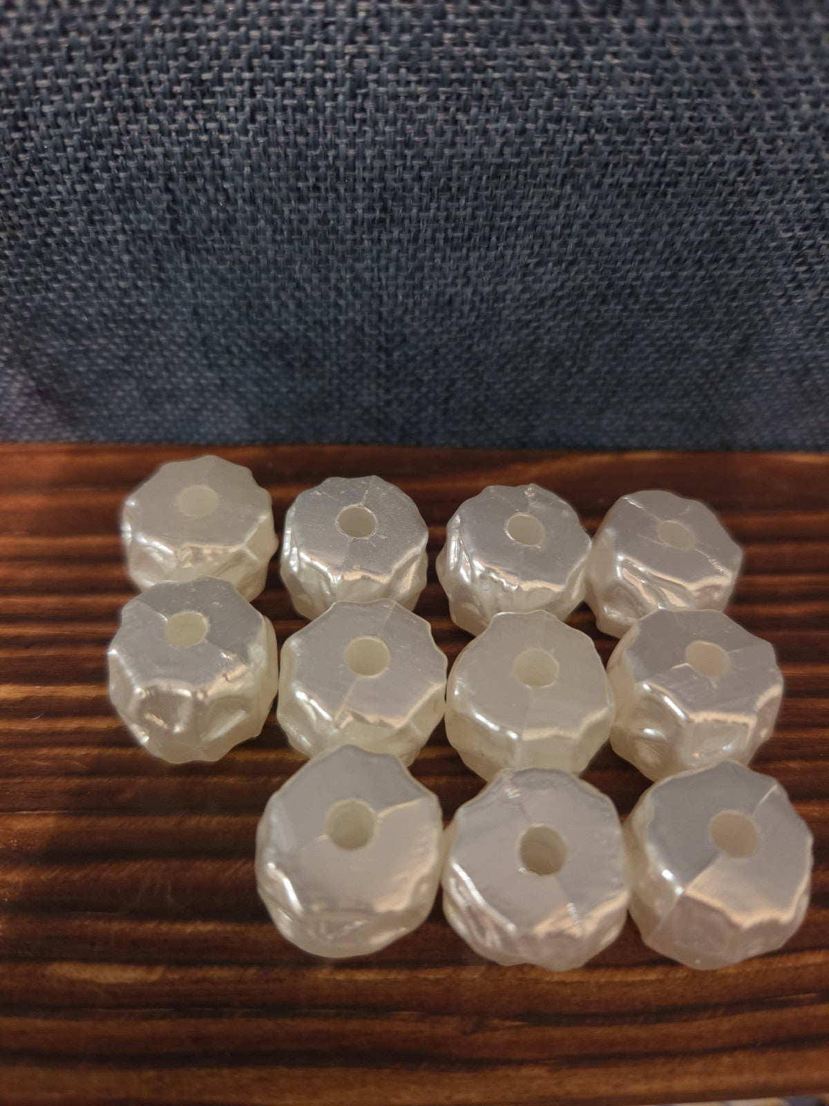 Chunky White Faux Pearl Beads 11pc Craft