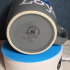 Disney Parks Stitch Loyal Brave Grey Ceramic Mug Pink Inside