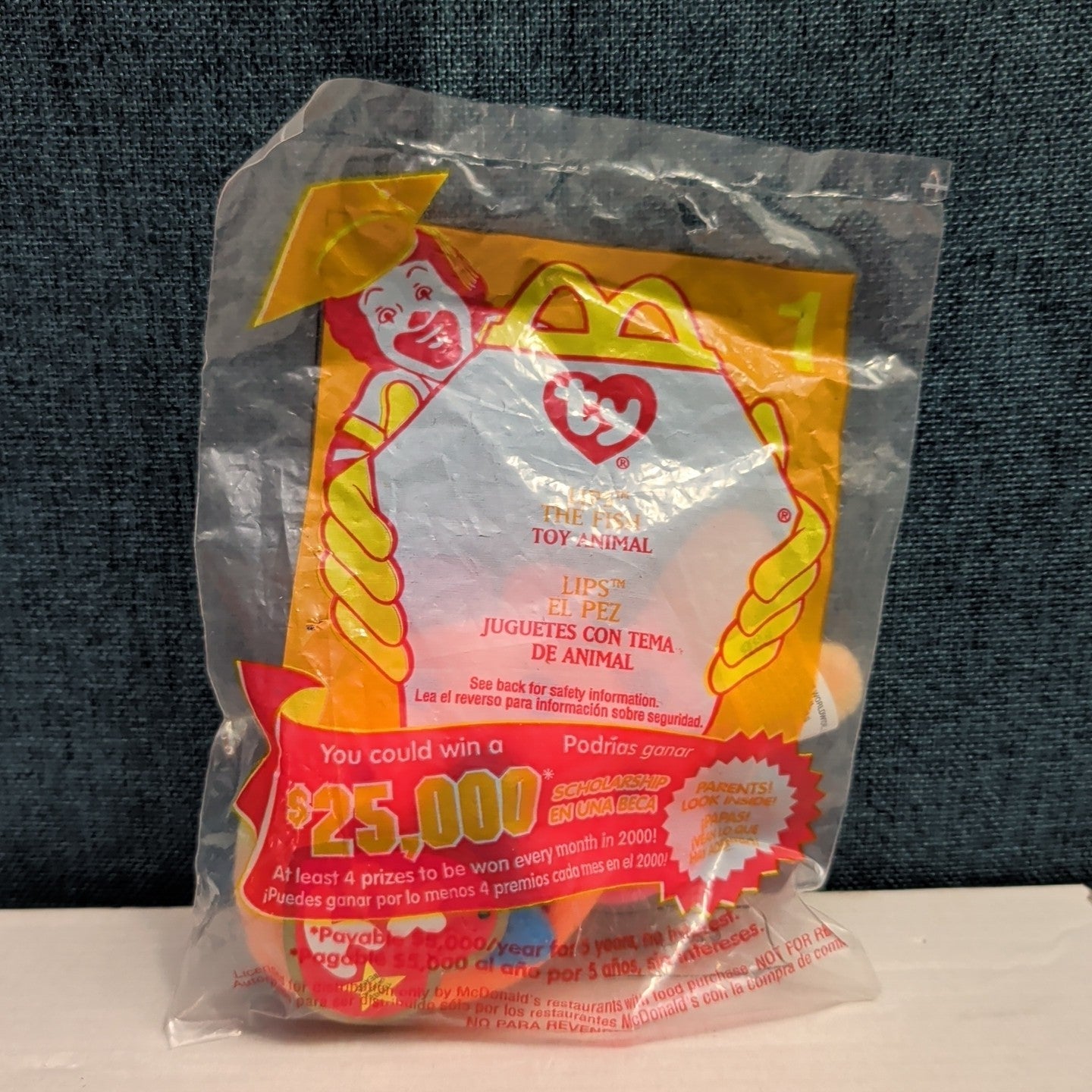 Ty McDonald’s Teenie Beanie Baby Lips the Fish #1 2000 Sealed New in Bag Vintage