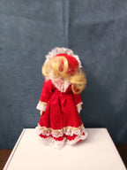 Set of 3 Vintage Porcelain Dolls | Red & Green Velvet | Christmas Carolers