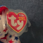 Ty Beanie Baby Red Patriotic Star Bear Plush 2003
