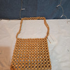 Faithfull The Brand Beaded Clutch Wood Boho Summer Bag NWT FFA056