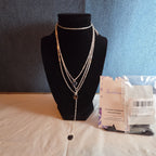 Fashion Silver Tone Multi Tier Lariat Disc Necklace Boho NIP X002Q3ZYJ