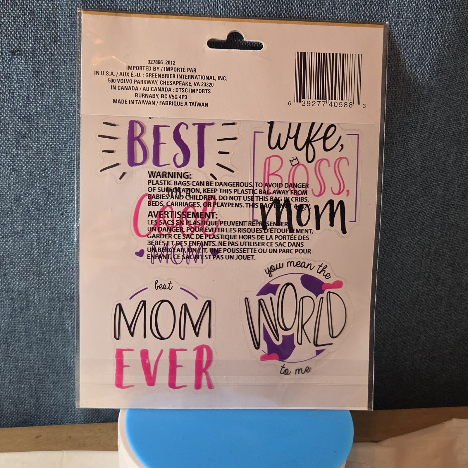 Crafters Square Mom Decorative Stickers 5pc Sheet