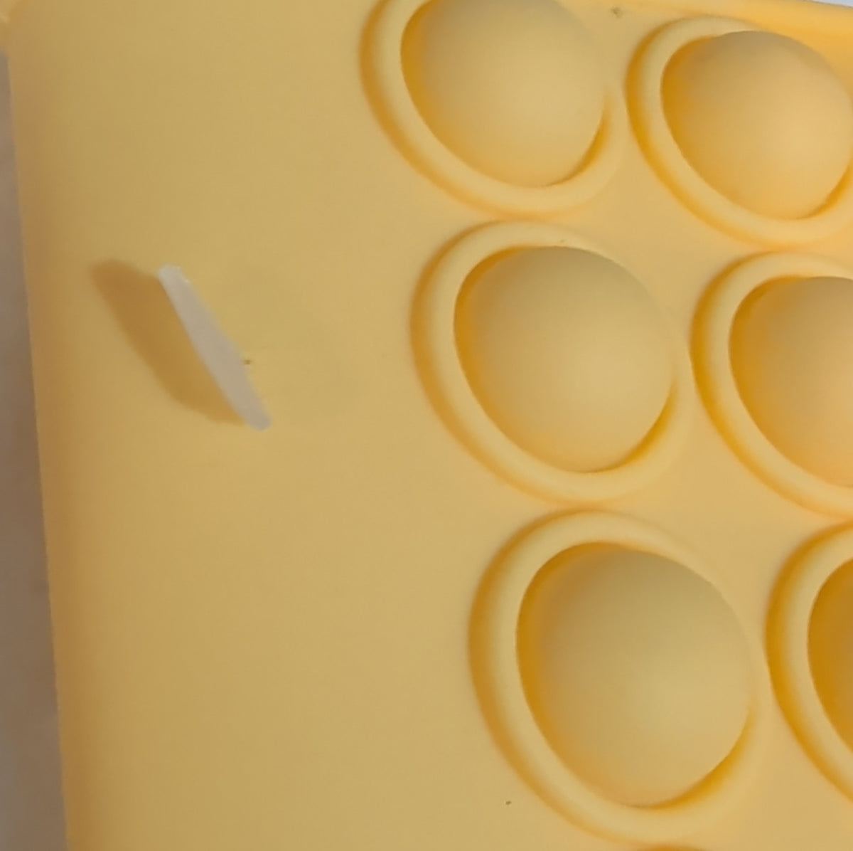 Large Yellow Pop Fidget Toy Silicone Handbag Tote Blue Eyes Kidcore