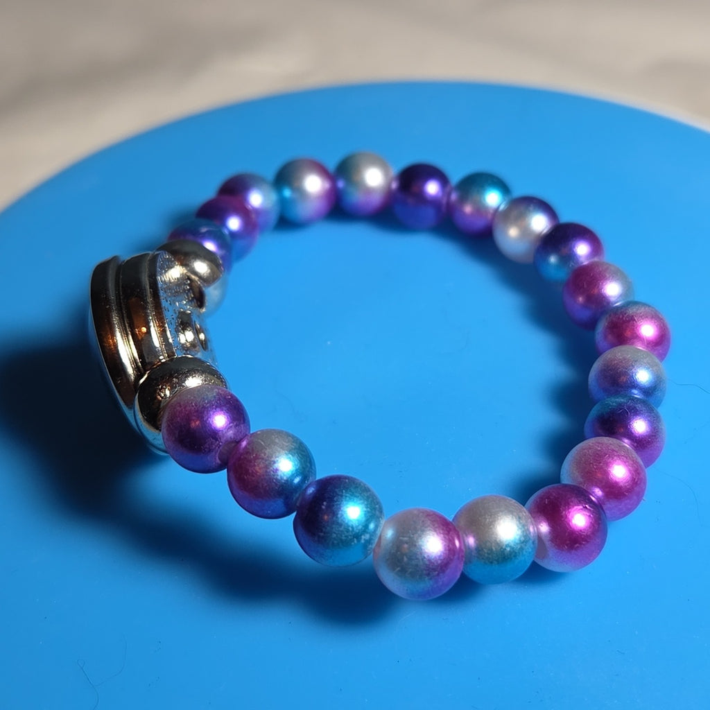 Taylor Swift Lover Snap Charm Beaded Stretch Bracelet