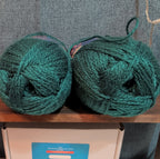Herrschners Afghan Yarn 2 Ply Deep Teal Acrylic 2 Skein Lot